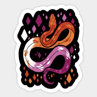 Lesbian Pride Snake Sticker